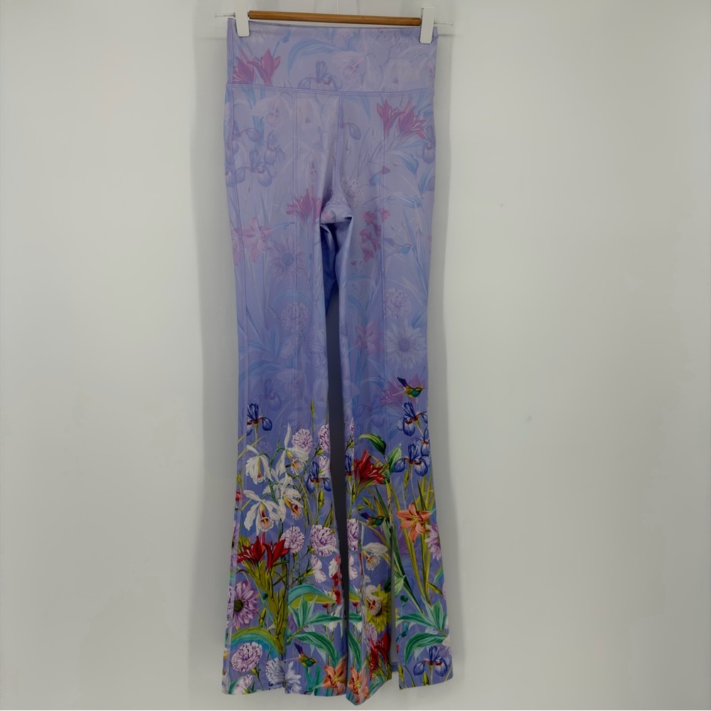 Johnny Was Active Floral Leggings XS High Waist Bee Active Flare Slit Hem‎ NWT